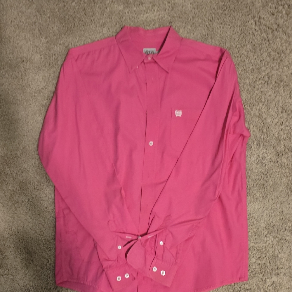 Cinch Boys Vibrant Pink Casual Button Down Shirt